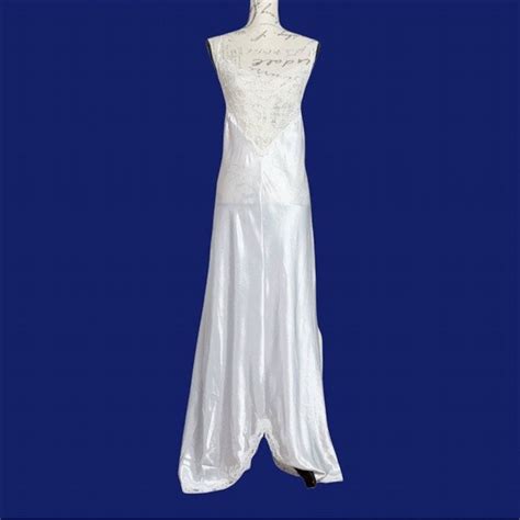 S Vintage Victorian Lace Bridal Lingerie Lace White Gem