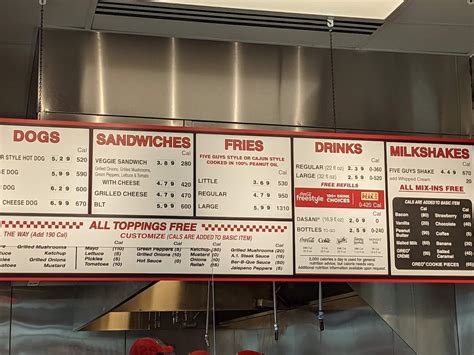 Menu At Five Guys Fast Food Cornelius Nat Bynum Lane Suite