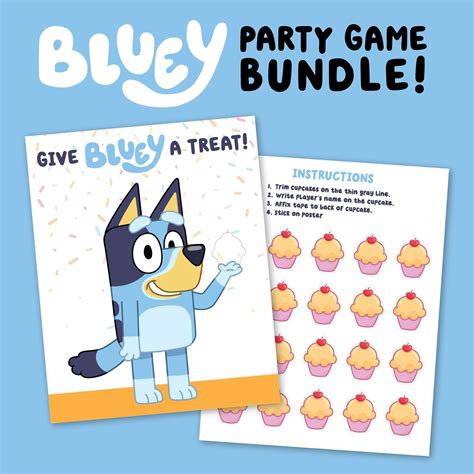 Pin The Tail Bingo Pin The Icecream Bluey Party Bluey Theme Bluey