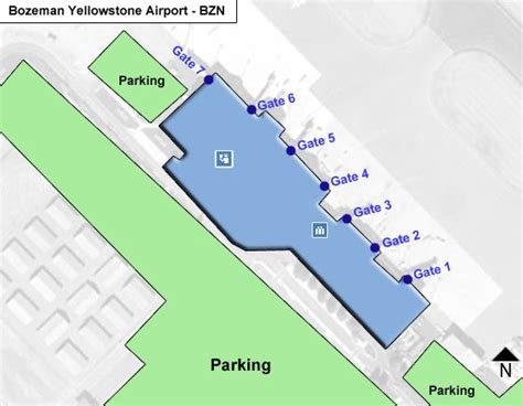 Bozeman Yellowstone BZN Airport Terminal Map