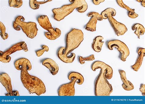 Hongos Secos Boletus Edulis Aislados En Fondo Blanco Foto De Archivo