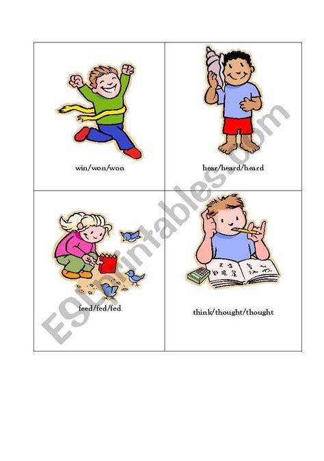 IRREGULAR VERBS FLASH CARDS 1 ESL Worksheet By Angmiranda