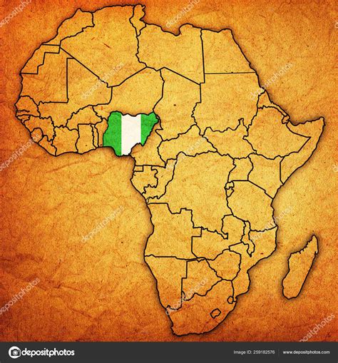 Nigeria Mapa Pol Tico Actual Frica Con Banderas Ilustraci N De Stock