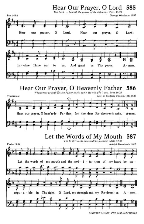 Hymns For The Living Church 585 Hear Our Prayer O Lord