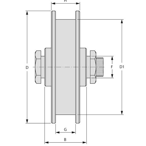 Galet Gorge En U Rectangulaire Axe Visser Avec Graisseur Fa