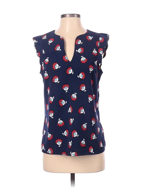 41hawthorn 100 Polyester Navy Blue Sleeveless Blouse Size S 68 Off