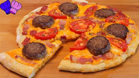 Receta de Pizza Cheeseburger casera y fácil Pizza y hamburguesa todo