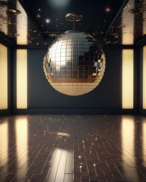 Premium Photo A Disco Ball Hangs From The Ceiling In A Room With