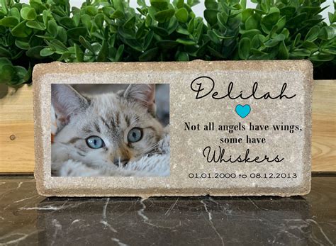 Personalized Cat Memorial Stone X Stone Brick Burial Etsy