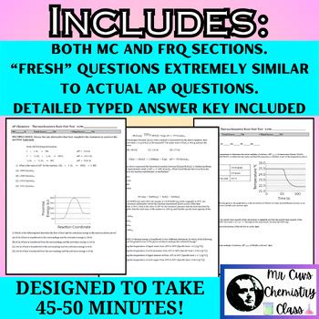 Advanced Placement Ap Chemistry Thermochemistry Basic Unit Test