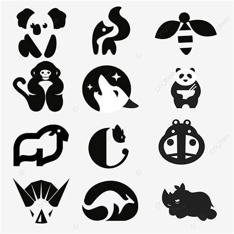 Black and White Animal Logo Vector and PNG