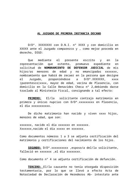 Doc Nombramiento Defensor Judicial Menores Dokumentips