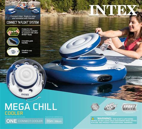 Intex Mega Chill Enfriador Flotante Inflable Pulgadas De Di Metro