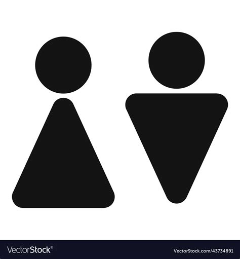 Male Female Toilet Icon Simple Wc Restroom Vector Image