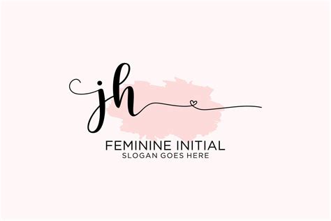 Initial JH Beauty Monogram And Elegant Logo Design Handwriting Logo Of