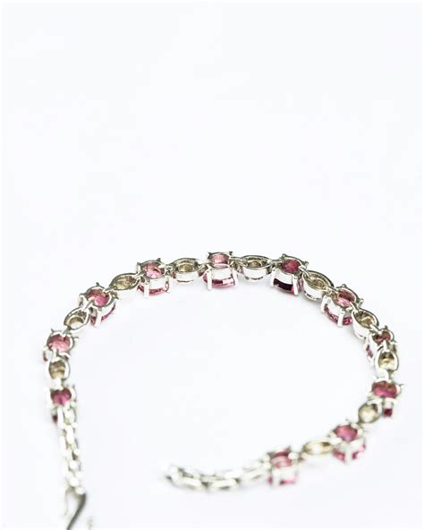 825ctw Round Cut Pink Tourmaline Tennis Bracelet For Sale At 1stdibs October Birthstone