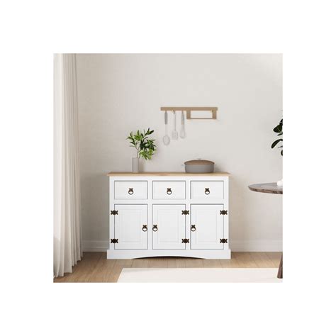 Buffet Gamme Corona Pin Massif Mexicain Blanc X X Cm Vidaxl