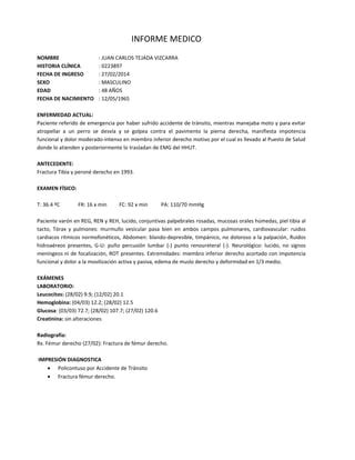 Informe Medico Juan Carlos Tejada Vizcarra Pdf