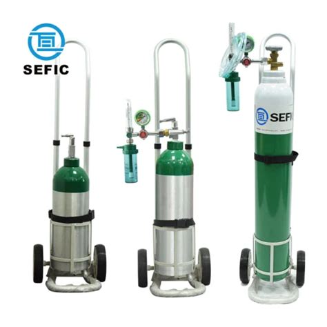 1l 50l Portable Medical Oxygen Cylinder Aluminium Gas Cylinders With Regulator Trolley Oxygen