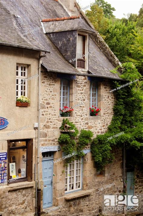 Europe, France, Bretagne Brittany Region, Dinan Village, Typical Building, Stock Photo, Picture ...