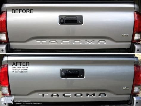 Letras Vinil Puerta Trasera Batea Toyota Tacoma