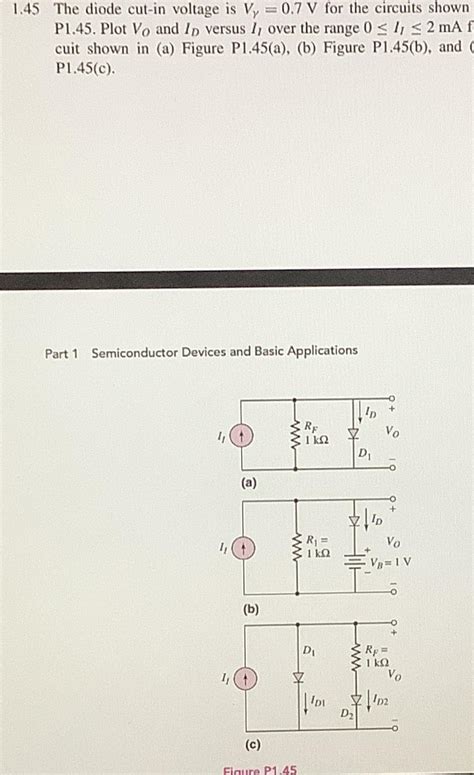 The Diode Cut In Voltage Is V Gamma V Chegg