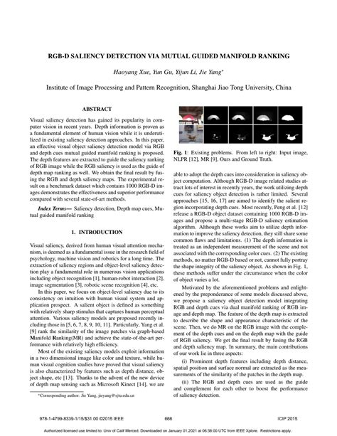 Icip Rgb D Saliency Detection Via Mutual Guided Manifold Ranking