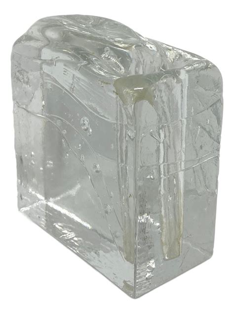 Collection Of 2 Ice Block Glass Solifleur Vases German 1960s For Sale At 1stdibs