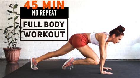 NO REPEAT 45 Min FULL BODY Workout No Equipment Warm Up Cool