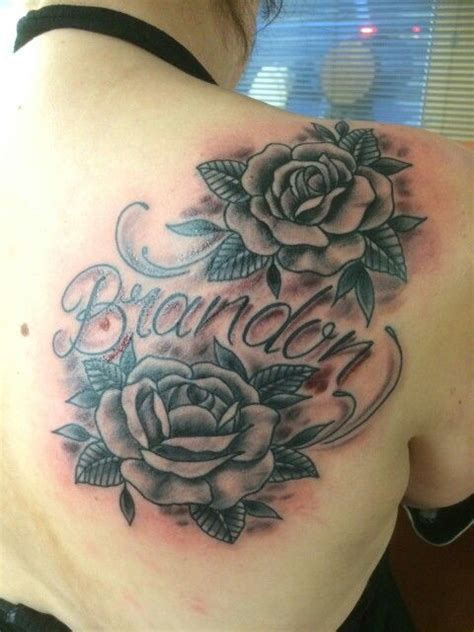 Brandon Name Tattoo With Roses