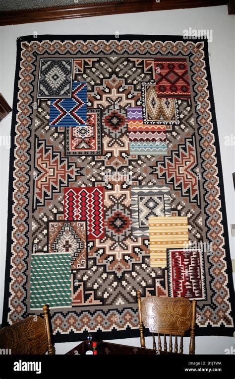 Navajo Woven Rugs In Traditional Designs At Cameron Trading Post