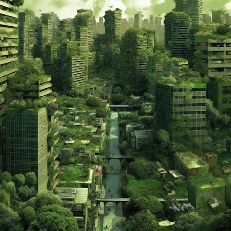 Premium Photo | Modern green city design Generative ai