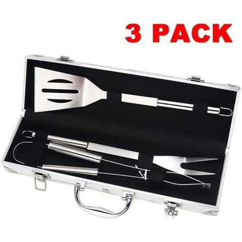 Ensemble D outils De Barbecue 3 Pièces Lot D ustensiles pour Barbecue