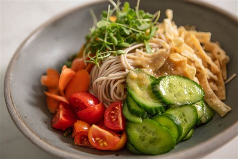 Chilled Soba Noodle Salad with Yuzu Dressing