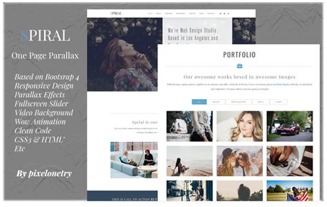 Download Spiral - One Page Parallax Landing Page Template