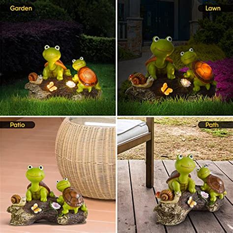 Olekki Garden Statues Turtle Decor Figurines Cute Frog Face Turtles