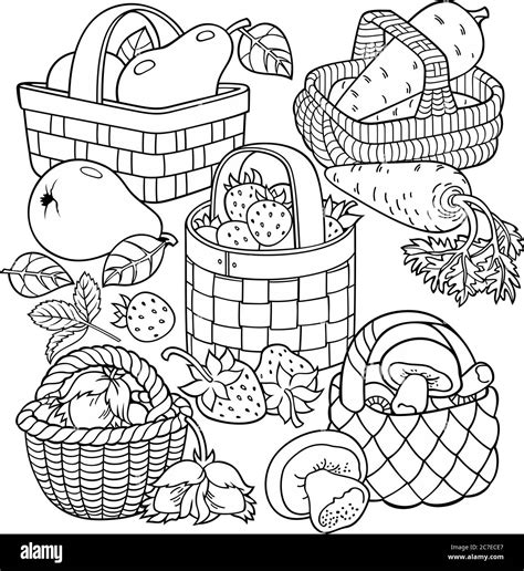 Empty Fruit Basket Coloring Pages