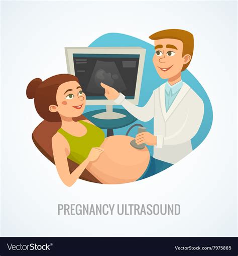 Pregnancy Ultrasound Composition Concept Pregnant Vector Image