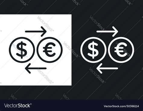 Currency exchange icon set money euro swap symbol Vector Image