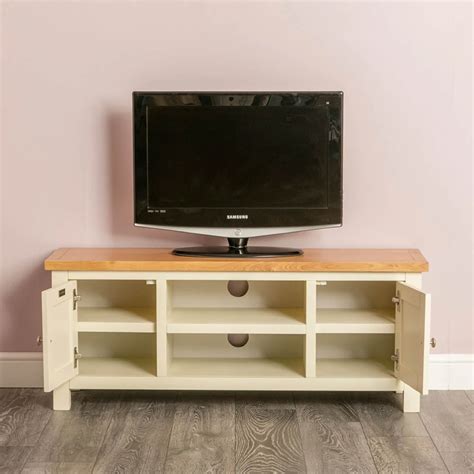 Farrow Cream 2 Cupboard Large Tv Stand Unit By Roseland Furniture Cream