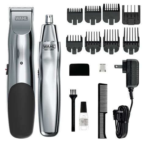 WAHL Groomsman Rechargeable Beard Trimmer Kit For Mustaches Nose Hair