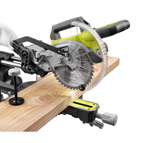 Ryobi In Compound Sliding Miter Saw Tss The Home Depot