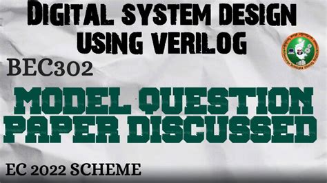 Digital System Design Model Question Paper 1 2 Discussed 3rd Sem ECE