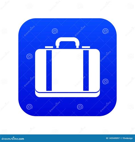 Suitcase Icon Digital Blue Stock Vector Illustration Of Suitcase