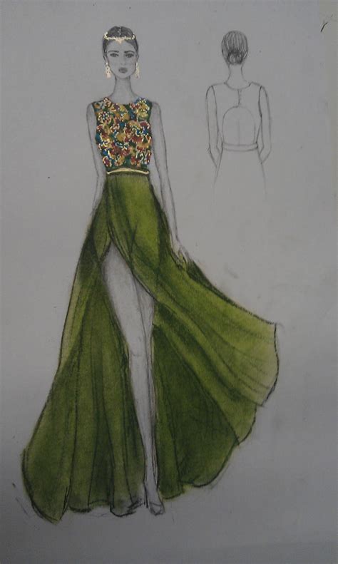 Boceto De Laura Sainz De Aja Colección Vestidos De Nocheespaña Ilustración De Moda Diseños