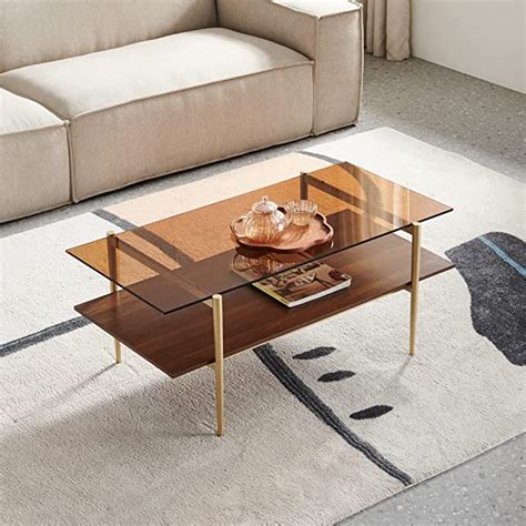 Agv Lighting Tadio Glass Coffee Table Double Layer Coffee Table