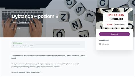 Dyktanda Online Dla Obcokrajowc W B Platforma E Learning