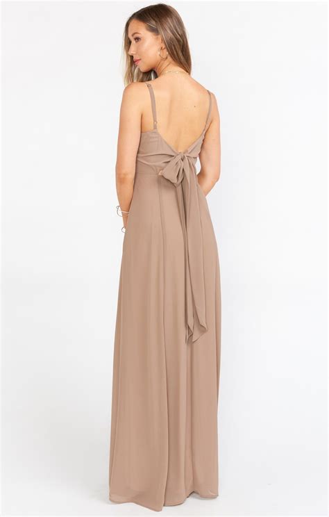 Lauren Tie Maxi Dress ~ Dune Chiffon Tie Maxi Dress Bridesmaid