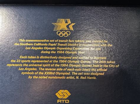 1984 Olympic Commemorative Set Transit Tokens Property Room