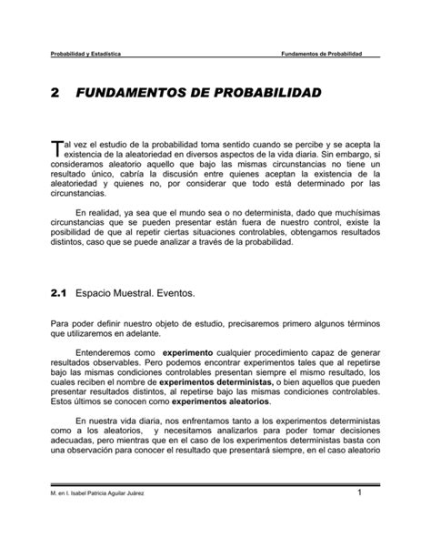 2 Fundamentos De Probabilidad